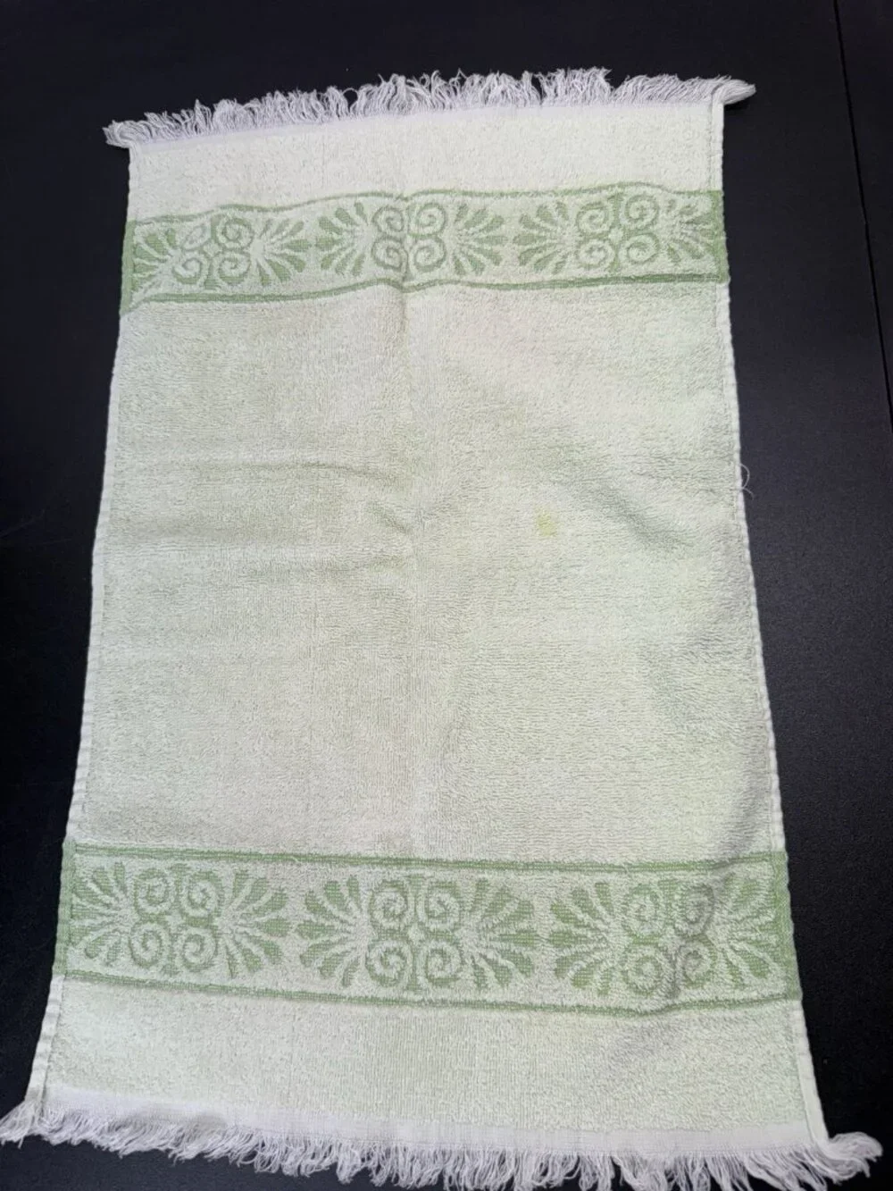 4 Vintage Cannon Monticello Light Green Hand Towels Santa Cruz Sculpted